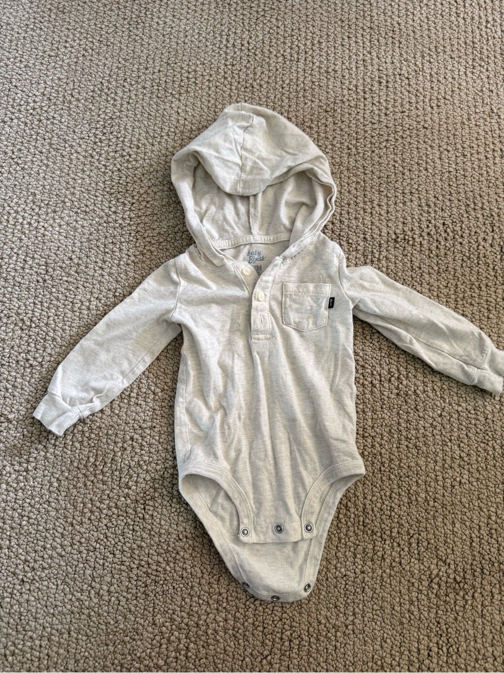 Baby gosh oatmeal Hooded One-Piece Bodysuit for Kids